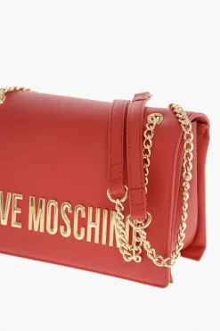LOVE Borsa a Spalla in Ecopelle con Maxi Logo Dorato></noscript>Moschino Outlet
