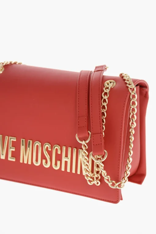 LOVE Borsa a Spalla in Ecopelle con Maxi Logo Dorato>Moschino Outlet