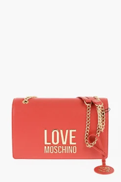 LOVE Borsa a Spalla in Ecopelle con Dettagli Dorati>Moschino Discount