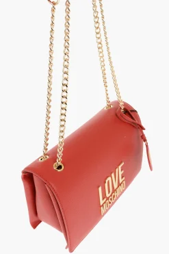 LOVE Borsa a Spalla in Ecopelle con Dettagli Dorati></noscript>Moschino Discount
