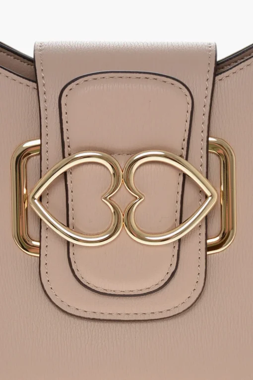 Fashion LOVE Borsa a Spalla in Ecopelle con Cuori Dorati Donna Borse A Spalla