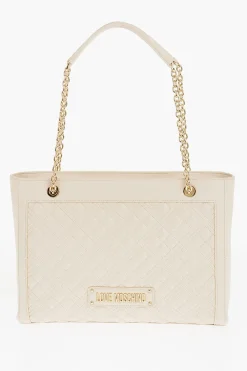 LOVE Borsa a Spalla in Ecopelle Trapuntata con Logo Dorato>Moschino Best