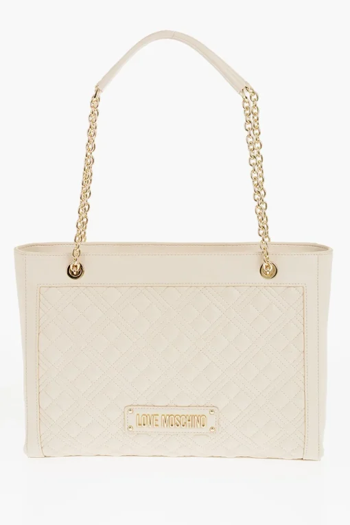 LOVE Borsa a Spalla in Ecopelle Trapuntata con Logo Dorato>Moschino Best