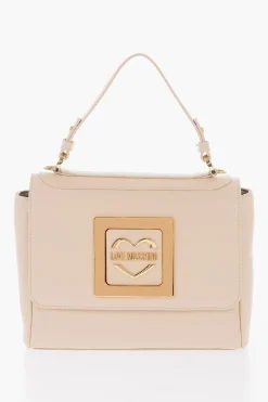 Fashion LOVE Borsa a Spalla in Ecopelle con Logo in Metallo Dorato Donna Borse A Spalla