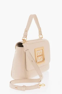 Fashion LOVE Borsa a Spalla in Ecopelle con Logo in Metallo Dorato Donna Borse A Spalla