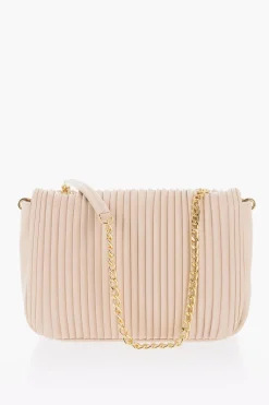 LOVE Borsa A Spalla in Ecopelle Plissettata con Catena Dorata>Moschino Best
