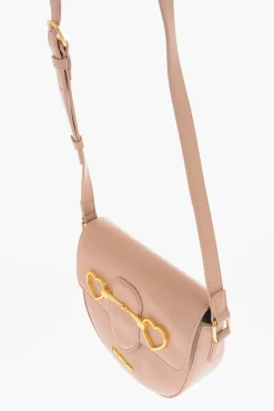 Fashion LOVE Borsa a Spalla in Ecopelle con Morsetto a Cuore Dorato Donna Borse A Spalla
