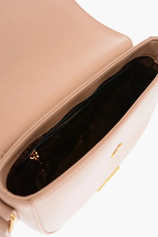 Fashion LOVE Borsa a Spalla in Ecopelle con Morsetto a Cuore Dorato Donna Borse A Spalla