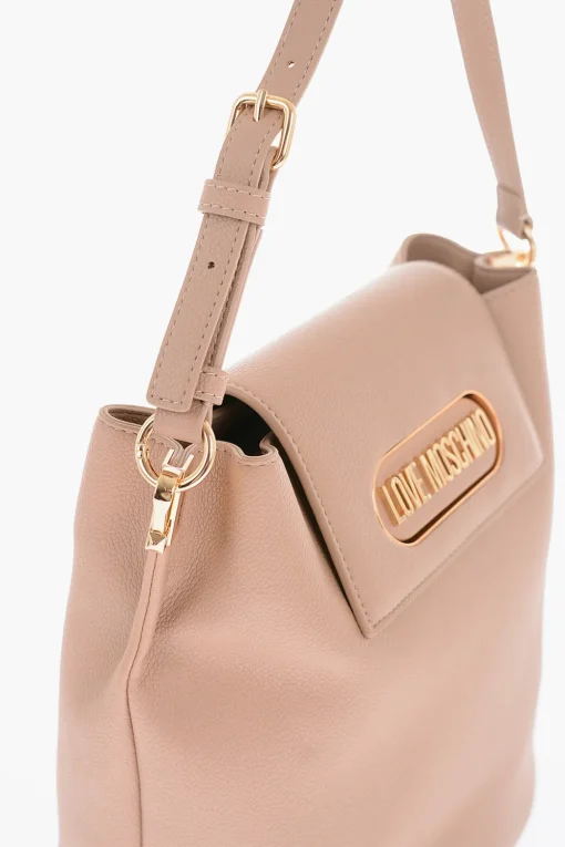 LOVE borsa a spalla in ecopelle con logo dorato>Moschino Sale