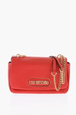 LOVE Borsa a Spalla in Ecopelle Martellata con Logo Dorato>Moschino Online