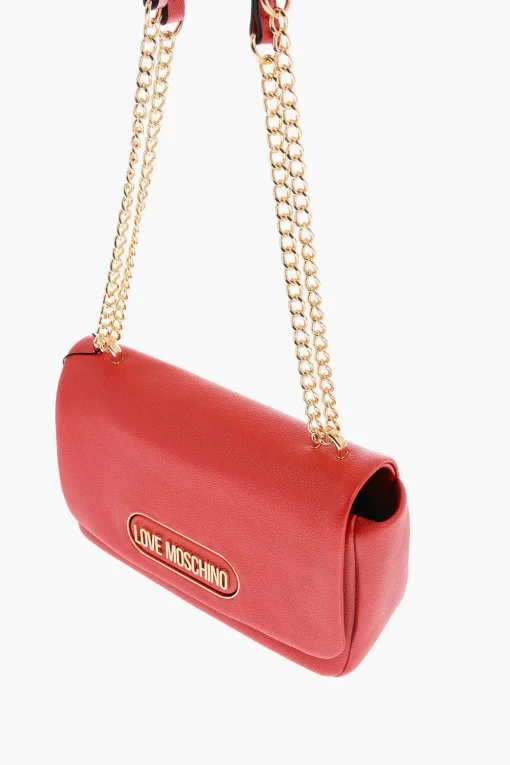 LOVE Borsa a Spalla in Ecopelle Martellata con Logo Dorato>Moschino Online