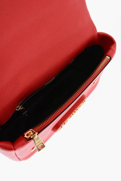LOVE Borsa a Spalla in Ecopelle Martellata con Logo Dorato>Moschino Online