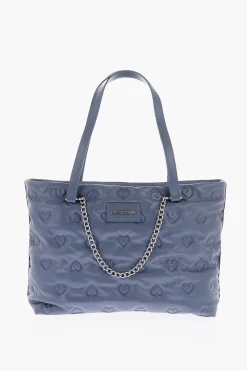 Fashion LOVE borsa a spalla in ecopelle con cuori in rilievo Donna Borse A Spalla