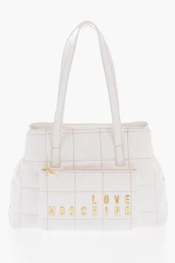 LOVE Borsa a Spalla in Ecopelle Trapuntata con Logo Dorato>Moschino Fashion