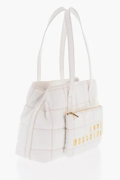 LOVE Borsa a Spalla in Ecopelle Trapuntata con Logo Dorato>Moschino Fashion