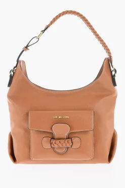 Fashion LOVE Borsa a Spalla in Ecopelle con Manico Intrecciato Donna Borse A Spalla