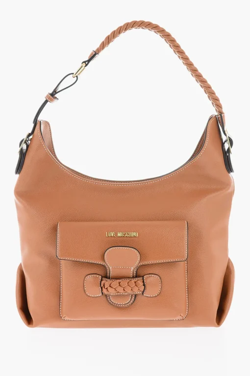 Fashion LOVE Borsa a Spalla in Ecopelle con Manico Intrecciato Donna Borse A Spalla