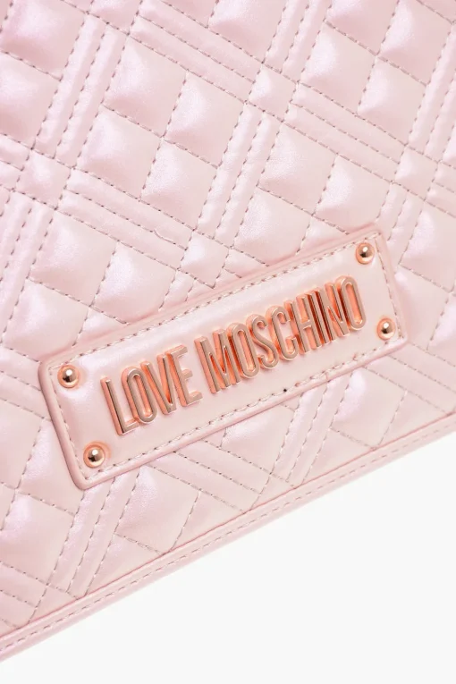 LOVE Borsa a Spalla in Ecopelle Trapuntata Effetto Lame' con Catena>Moschino Hot