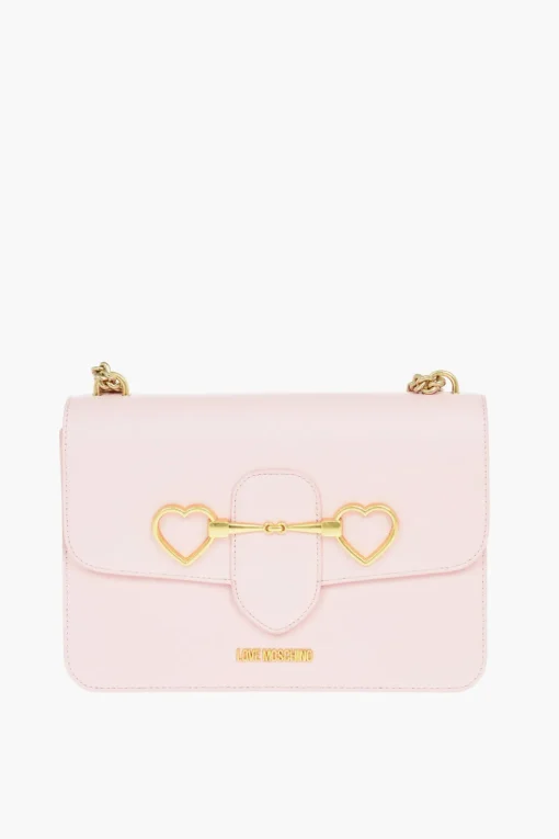 LOVE Borsa a Spalla in Ecopelle con Morsetto Dorato>Moschino Online