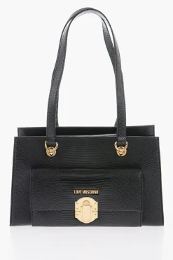 LOVE Borsa a Spalla in Ecopelle con Dettagli Dorati>Moschino Discount