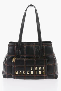 Clearance LOVE Borsa a Spalla in Ecopelle con Dettagli Dorati Donna Borse A Spalla