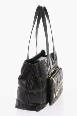 Clearance LOVE Borsa a Spalla in Ecopelle con Dettagli Dorati Donna Borse A Spalla