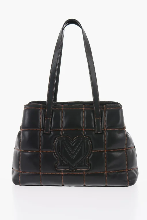 LOVE Borsa a Spalla in Ecopelle Trapuntata con Logo Dorato>Moschino Outlet