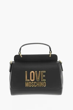 LOVE Borsa a Spalla in Ecopelle con Maxi Logo Dorato>Moschino Hot
