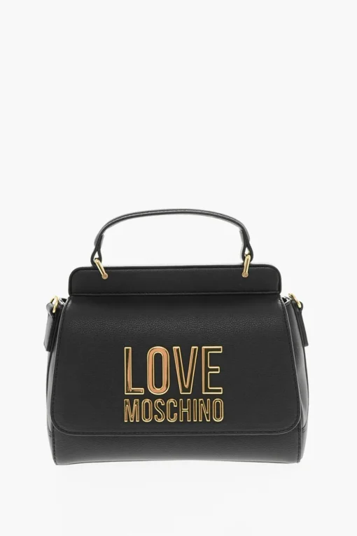 LOVE Borsa a Spalla in Ecopelle con Maxi Logo Dorato>Moschino Hot