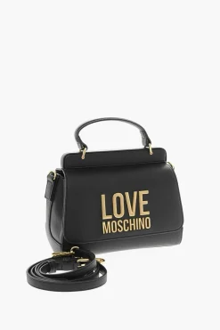 LOVE Borsa a Spalla in Ecopelle con Maxi Logo Dorato></noscript>Moschino Hot