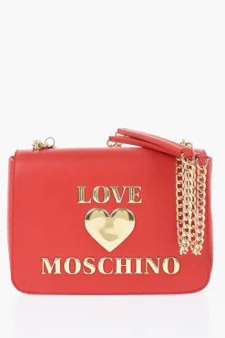 LOVE Borsa a Spalla in Pelle Vegan con Dettagli Dorati>Moschino Hot