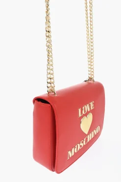 LOVE Borsa a Spalla in Pelle Vegan con Dettagli Dorati></noscript>Moschino Hot