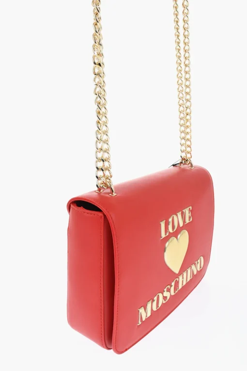LOVE Borsa a Spalla in Pelle Vegan con Dettagli Dorati>Moschino Hot