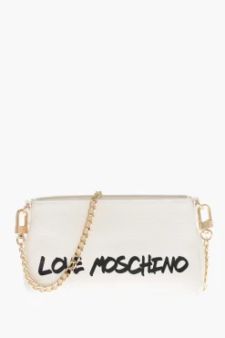 LOVE Borsa a Spalla in Pelle Martellata con Logo Stampato>Moschino Clearance