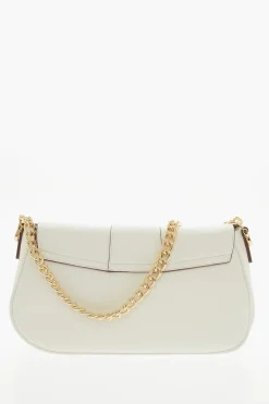 LOVE Borsa a Spalla In Pelle Vegan Martellata con Morsetto Frontale>Moschino Outlet