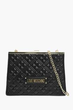 Outlet LOVE Borsa a Spalla Trapuntata in Ecopelle con Dettagli Dorati Donna Borse A Spalla