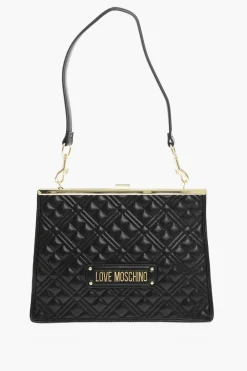 Outlet LOVE Borsa a Spalla Trapuntata in Ecopelle con Dettagli Dorati Donna Borse A Spalla