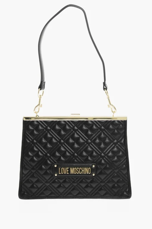 Outlet LOVE Borsa a Spalla Trapuntata in Ecopelle con Dettagli Dorati Donna Borse A Spalla