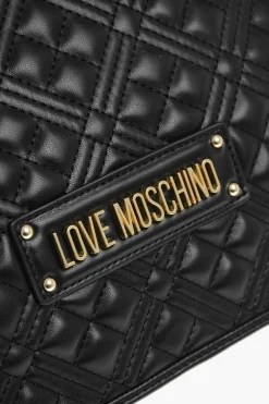 Outlet LOVE Borsa a Spalla Trapuntata in Ecopelle con Dettagli Dorati Donna Borse A Spalla