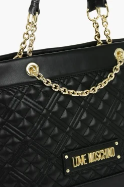 LOVE Borsa a Spalla Trapuntata in Ecopelle con Monogram></noscript>Moschino Hot