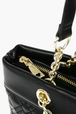LOVE Borsa a Spalla Trapuntata in Ecopelle con Monogram></noscript>Moschino Hot