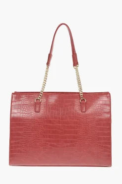 Outlet LOVE Borsa a Tote in Ecopelle Effetto Coccodrillo con Dettagli Dorati Donna Borse A Mano