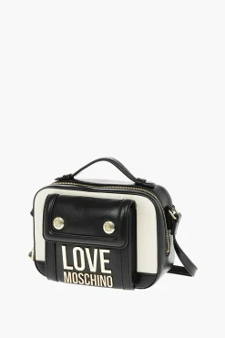 LOVE Borsa a Tracolla Bicolore in Ecopelle con Logo Dorato>Moschino Online