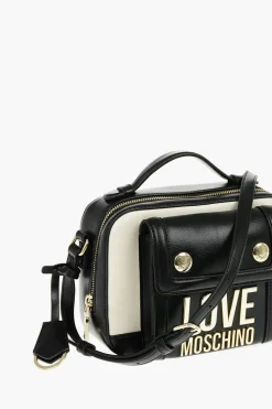 LOVE Borsa a Tracolla Bicolore in Ecopelle con Logo Dorato></noscript>Moschino Online