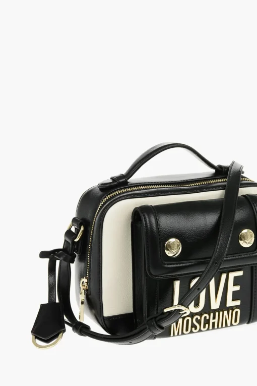 LOVE Borsa a Tracolla Bicolore in Ecopelle con Logo Dorato>Moschino Online
