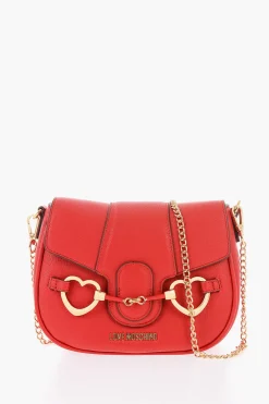 Clearance LOVE Borsa a Tracolla BIG HEARTBIT in Ecopelle con Morsetti Dorati Donna Borse A Spalla