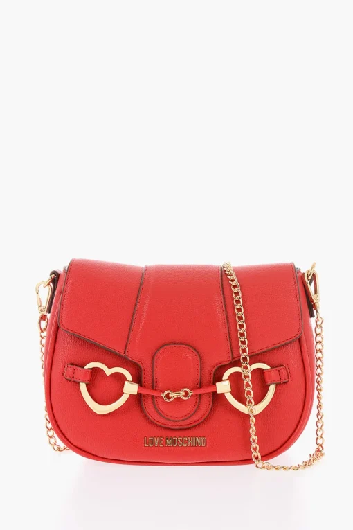 Clearance LOVE Borsa a Tracolla BIG HEARTBIT in Ecopelle con Morsetti Dorati Donna Borse A Spalla