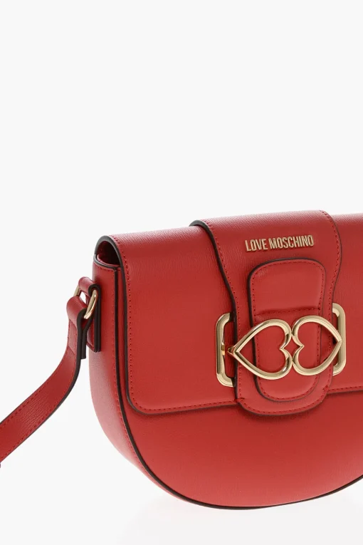 Clearance LOVE Borsa a Tracolla in Ecopelle con Doppio Cuore in Metallo Donna Borse A Spalla