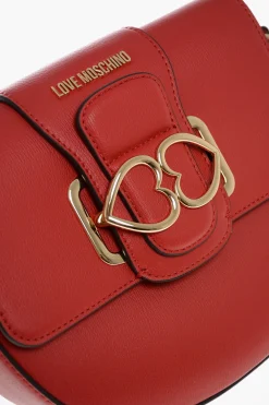 Clearance LOVE Borsa a Tracolla in Ecopelle con Doppio Cuore in Metallo Donna Borse A Spalla