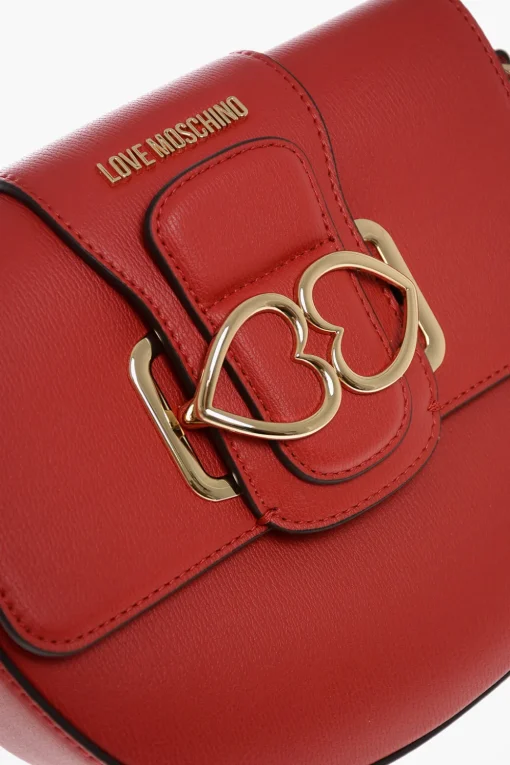 Clearance LOVE Borsa a Tracolla in Ecopelle con Doppio Cuore in Metallo Donna Borse A Spalla